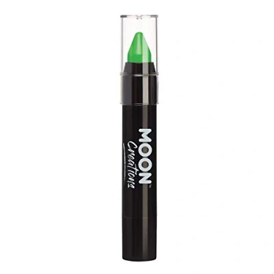 Image of Moon Creations Face Paint Stick Body Crayons Green 3.2g Sweat Proof &amp; Water Resistant Cruelty Free, Made in UK For Kids, Adults, Fancy Dress, Festivals, Halloween