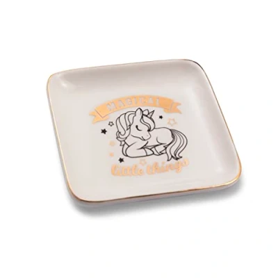 Image of Heart &amp; Home Cute Unicorn Magical Little Things Ceramic Trinket Tray Sentimental Gift Idea 280000024