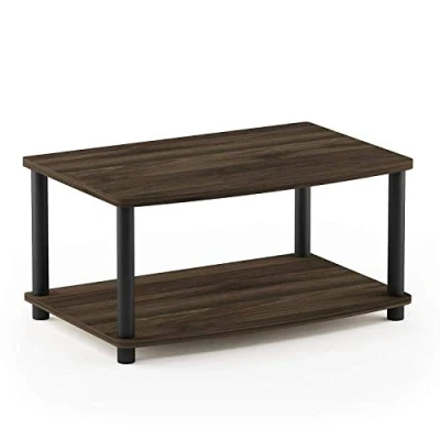 Image of Furinno Turn N Tube No Tools 2 Tier Elevated TV Stand, Columbier Walnut/Black