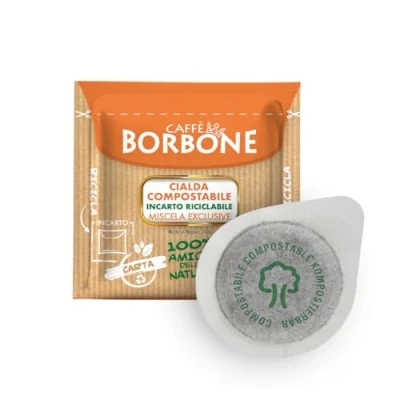 Image of Caffè Borbone Compostable Pod, Exclusive Coffee Blend 170 Pads Compatible with ESE System Paper 44 mm
