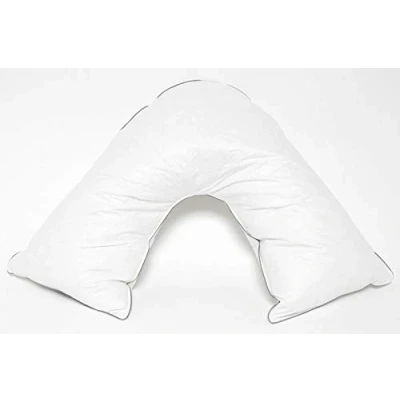 Image of CT Duck Feather &amp; Down Super Soft V Shaped Nursing Pregnancy Maternity Neck Support Orthopaedic Pillow Extra Filled Hotel Quality