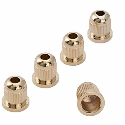 Image of Musiclily Pro 13.2mm Steel Through Body String Mounting Ferrules for Electric Bass, Gold (Set of 5)