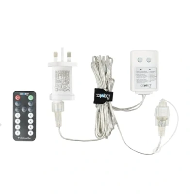 Image of Festive Lights ConnectGo 31V Small Transformer with 8 Functions, UK Plug Clear Cable