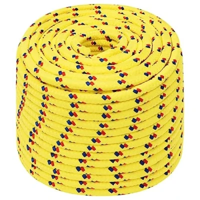 Image of vidaXL Boat Rope Yellow 12 mm 25 m Polypropylene