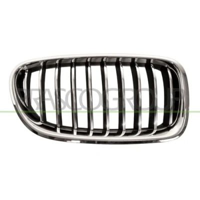 Image of 51132589746, 51132589750, 51137331772, 51137336478, 51137412324 Radiator Grill PRASCO BM0502003 Right chrome/black BMW: 5 Saloon, Touring