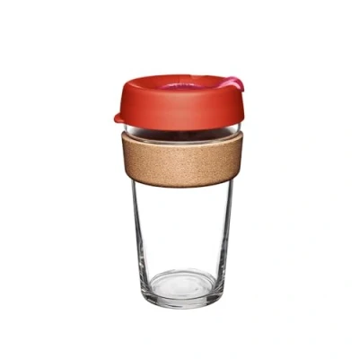 Image of KeepCup Reusable Coffee Cup Brew Tempered Glass and Natural Cork, L 16oz/454ml Daybreak