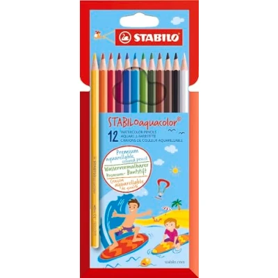 Image of Colouring Pencil STABILOaquacolor Wallet of 12 Assorted Colours