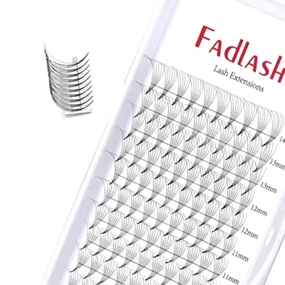 Image of Fadlash Pre Made Fans Eyelash Extension 6D 0.07 C Curl Mix 8 14mm Premade Fan Extensions Mixed Tray Fanned Russian Volume Lashes 0.07mm C/D Lash