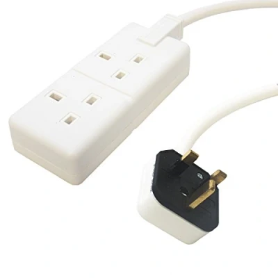 Image of 2 Gang White 13amp Professional Trailing Socket Extension Lead Mains Power (35m)