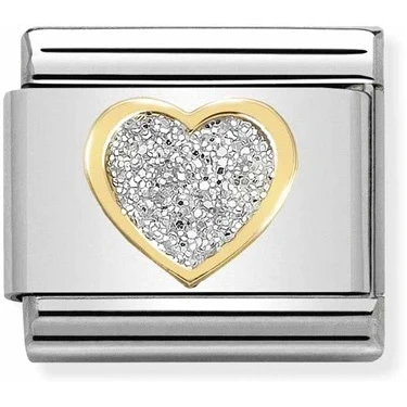Image of Nomination Heart Glitter Charm