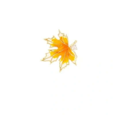 Image of LISADORE Maple Leaf Brooch Autumn Fall Leaves Pin Crystal Rhinestone Plant Lapel Badges Accessories Jewellery Gifts for Women Girls Scarves Buckle Corsage