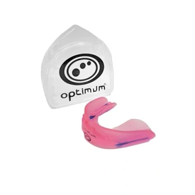 Image of Optimum Matrix Mouthguard Gum Shield Slim Fit with Case for Rugby Hockey Boxing MMA Martial Arts Judo Karate Taekwondo Contact Sports Pink, Junior
