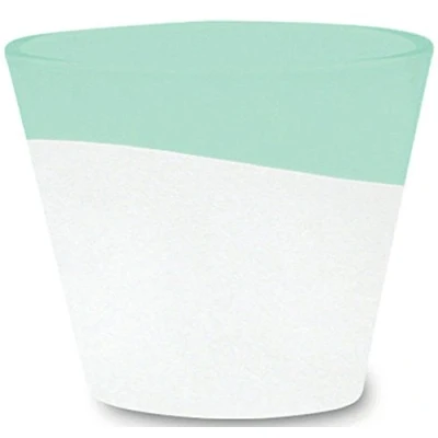 Image of Yankee Candle Serene Sandblast Aqua Sampler Holder, White/Green, 7.7x10.3x1 cm