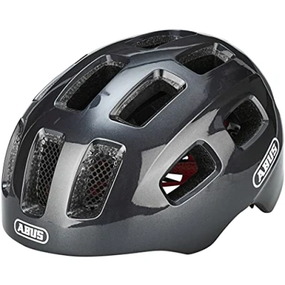 Image of ABUS Youn I 2.0 bike helmet with light for children, teenagers and young adults girls boys titan, size S