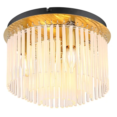 Image of Gorley Ceiling Light Gold Colours Matt Opal Glass Shade 5x E14