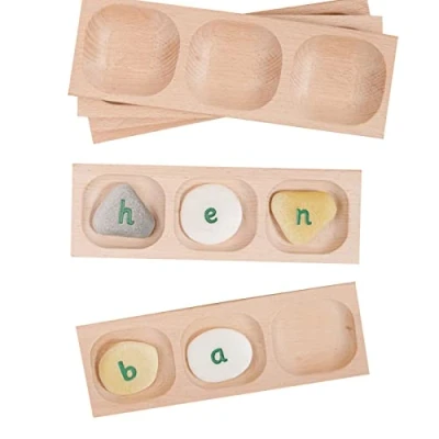 Image of Yellow Door 3 Pebble Word Building Tray