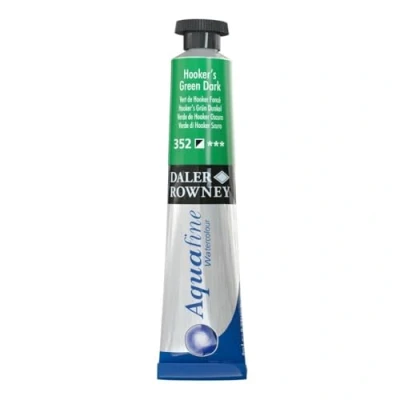 Image of Daler Rowney Aquafine Watercolour Paint, Aluminium Tube, 0.27oz 8 ml, Hooker&#039;s Green Dark