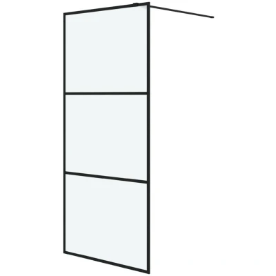 Image of vidaXL Walk in Shower Wall 90x195 cm Frosted ESG Glass Black