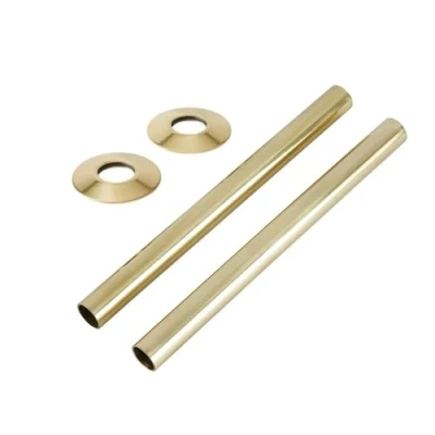 Image of Milano Modern Polished Brass Radiator Pipe Connector Kit