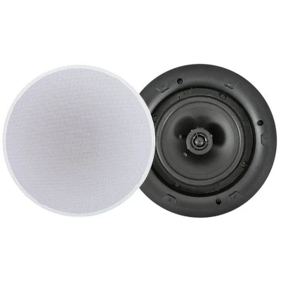 Image of Adastra Two Way Ceiling Speaker with Discreet Low profile Design and Magnetic Frameless Grille White 6.5&quot; Main Driver
