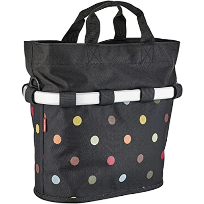 Image of KLICKfix Bicycle Bag for Bike Baskets Oval S, unisex_adult, City bag, 0309 DO, Dots, 34 x 31 17.5 cm