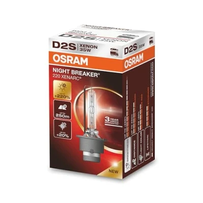Image of OSRAM XENARC NIGHT BREAKER 220, D2S, 220% more brightness, xenon headlight lamp, 66240XN2, Folding Box (1 lamp), white
