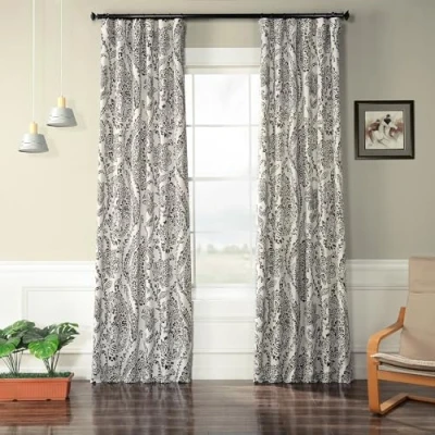 Image of HPD Half Price Drapes Printed Room Darkening Curtain 50 X 84 (1 Panel), BOCH KC16072D 84, Tea Time Ochre
