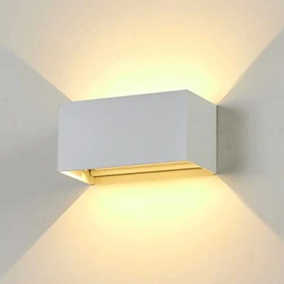 Image of Dr.lazy Led Wall Light Aluminum 20W Indoor Lamp 120 Adjustable Up Down Outdoor IP65 Waterproof Sconce Lighting Fixtures for Bedroom Hallway stairwells (white/3000K)