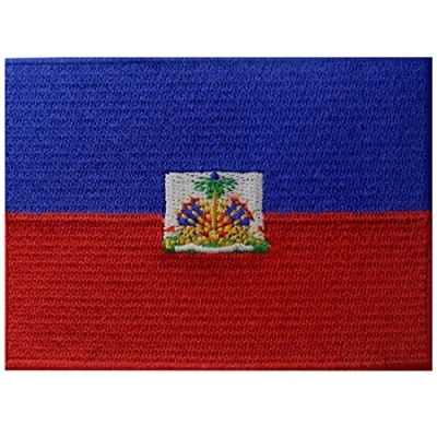 Image of Haiti Flag Embroidered Patch Haitian Iron On Sew National Emblem