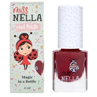 Image of Miss Nella FAV TEACHER Safe bordeaux Nail Polish for Kids, Non Toxic &amp; Odour Free Formula Children and Toddlers, Natural Water Based Easy Peel Off