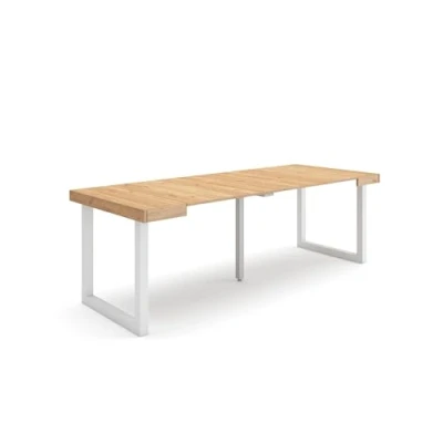 Image of Skraut Home Extendable Console Table Folding Dining 220 For 10 diners Solid wood legs Modern Style Oak