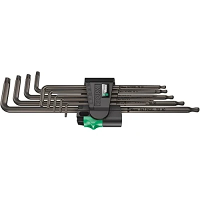 Image of Wera 967 TX XL TORX® BlackLaser Long L key set, 8 40, 9pc, 05024460001