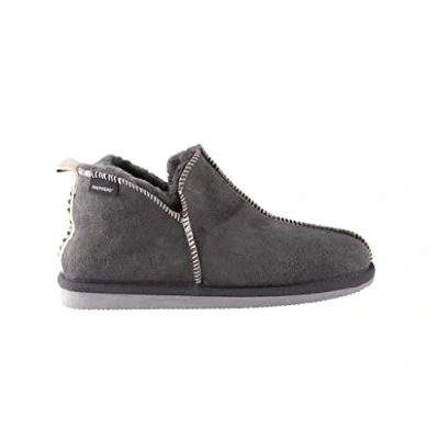 Image of Shepherd of Sweden Louise Sheepskin Slippers Woman 100% Real Comfort Soft and Warm Fluffy Asphalt Grey 8 UK
