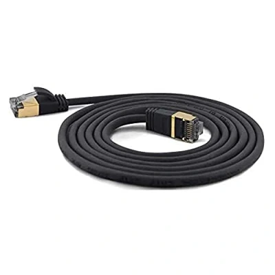 Image of wantecWire Extra Thin Patch Cable CAT.7 CAT.6 Connector SSTP Shielded Length 0.1 m Black
