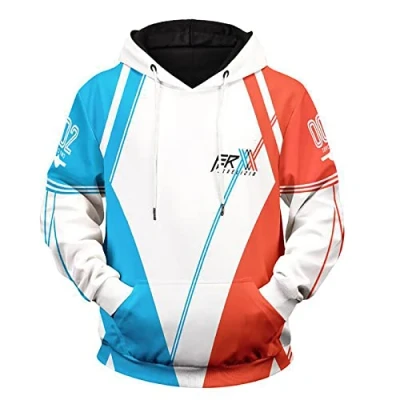 Image of Anime Darling in The FranXX Cosplay Zip Hoodie Zero Two Long Sleeve Cardigan Code:002 Sweatshirt Strelizia
