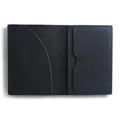 Image of Leather Passport Holder, Retro Double Cover Travel Document Organizer Wallet for Storing Passports Bank Cards ID Black Classic