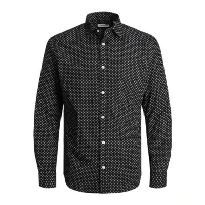Image of Jack &amp; Jones JJOE Print Shirt, Men&#039;s, Size: Small, Black/ditsy