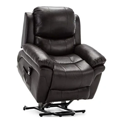 Image of More4Homes MADISON DUAL MOTOR ELECTRIC RISE RECLINER BONDED LEATHER ARMCHAIR LIFT RISER CHAIR (Brown)