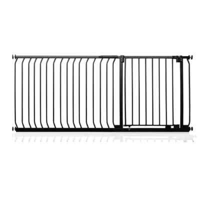Image of Safetots Elite Pressure Safety Gate, 171cm 180cm, Matt Black, Fit Stair Baby Gate for Doors Hallways and Spaces, Barrier, Easy Installation