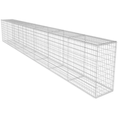 Image of vidaXL Gabion Wall with Cover Galvanised Steel 600x50x100 cm