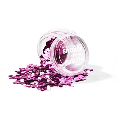 Image of Snazaroo Bio Glitter Face and Body Paint, Biodegradable Chunky Gliter, Fuchsia Colour, 3g