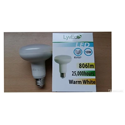 Image of 10w LED R80 Reflector Light Bulb ES Screw in Warm White. Pack of 4.