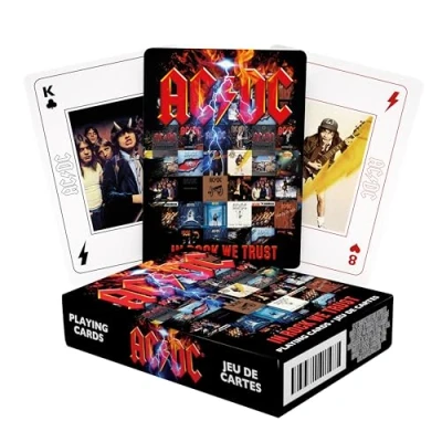 Image of AQUARIUS NEW! AC/DC In Rock We Trust set of 52 playing cards (+ jokers)
