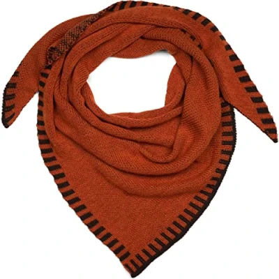 Image of styleBREAKER Ladies XXL Knitted Triangle Scarf with 2 Colour, Pattern, Maxi, Triangle, Warm Winter 01020043, Colour:Cognac darkbrown