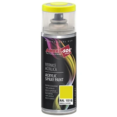 Image of Ambro Sol V4001016 Multipurpose Acrylic Enamel Spray Paint, Sulphur Yellow, 400 ml