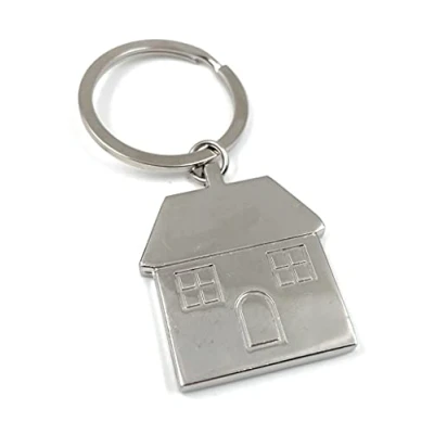 Image of Onwomania Onlineworld2013 House with Window Home Keyring Keychain Silver Metal