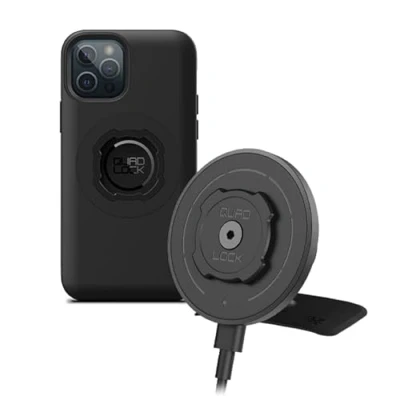 Image of Quad Lock Adhesive Dashboard/Console Car Phone Holder Kit with MAG Wireless Charging Head V2 and Case for iPhone 12/12 Pro