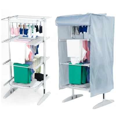 Image of HomeVibe Protective Cover for 4 Tier Heated Clothes Airer Enhanced Heat Retention, Faster Drying, and Dust Protection Indoor Air Drying Rack