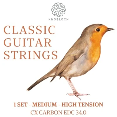 Image of KNOBLOCH Strings Spanish Guitar EDC34.0 ERITHACUS Double Silver Medium High Tension Warm Bass and Bright Highs Lyrical Natural Sound Flamenco Classical String Set