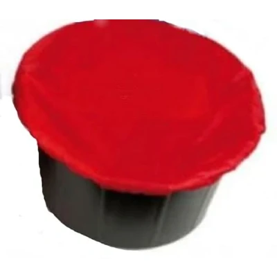 Image of Horse/Pont Feed Bowl Bucket Elasticated Cover Red